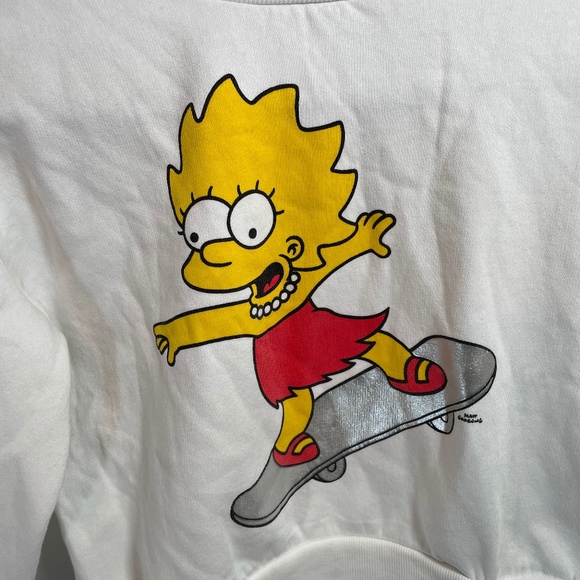 H&M The Simpsons Girls Sweatshirt Cartoon Lisa Simpson Sz 8-10 EUC - Picture 4 of 8